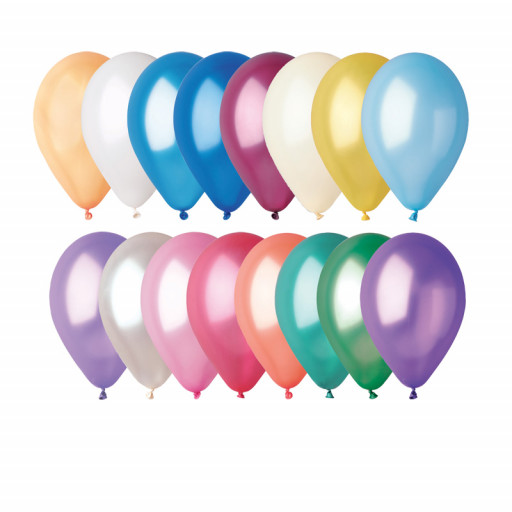 Sachet de 50 Ballons Métallisés Multi Diam 30Cm Cir 85Cm -82
