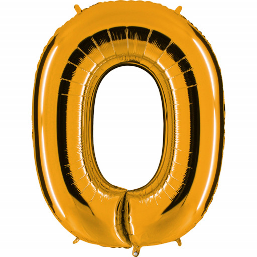 Sachet de 1 Ballon Métallisé Or Lettre O H 102cm