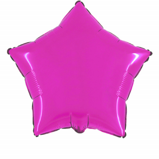 Sachet de 1 Ballon Métallisé Étoile Fuchsia Dia 45cm Cir 140cm