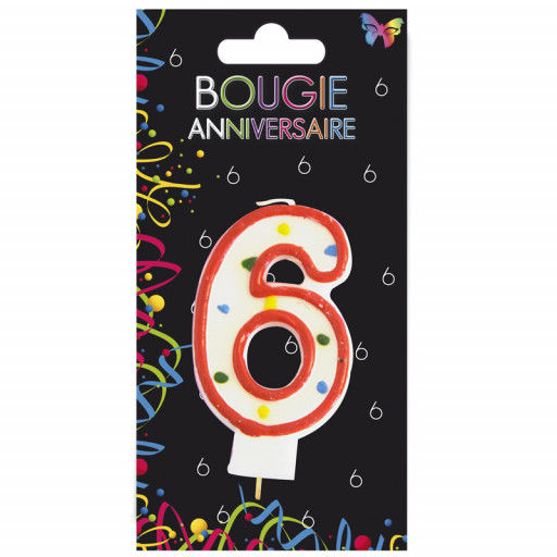 Bougie Anniversaire Chiffre N° 6