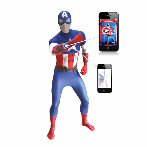 Déguisement seconde peau  Captain America Digital Taille L