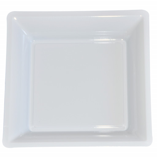 Paquet de 12 Assiettes Plastique Carrées 305X305 Mm Blanc