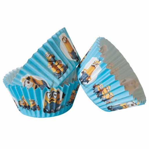 50 Moules en Papier Pour Cupcakes Minions© D. 5cm H 3Cm
