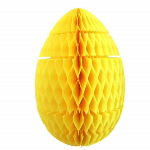 Oeuf en Papier Alveole de 36Cm Jaune