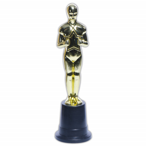 Statue Trophee Or en Plastique D6 X H 22.5Cm