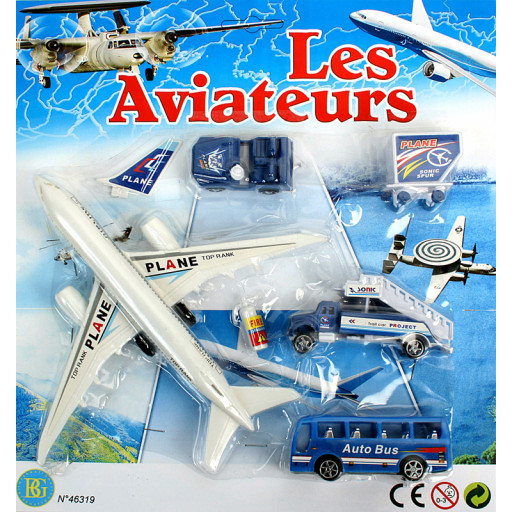 Avion de Ligne 19Cm +Véhicules Retrofrict 31X28cm (24)