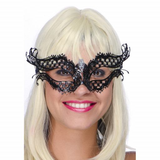 Loup Dentelle Super Luxe Métal Noir