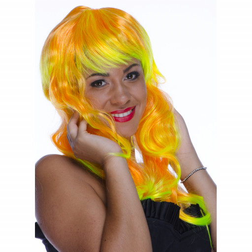 Perruque Starlette Bicolore Jaune et Orange