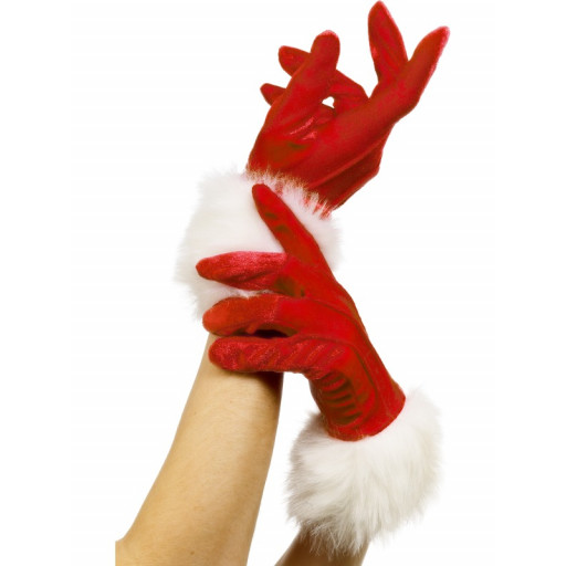 Gants Miss Santa Velours et Fourrure