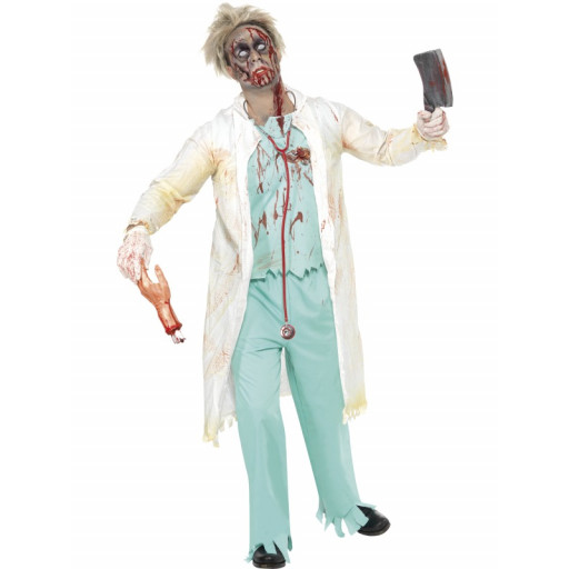 Déguisement Docteur Zombie Blanc et Vert Taille M