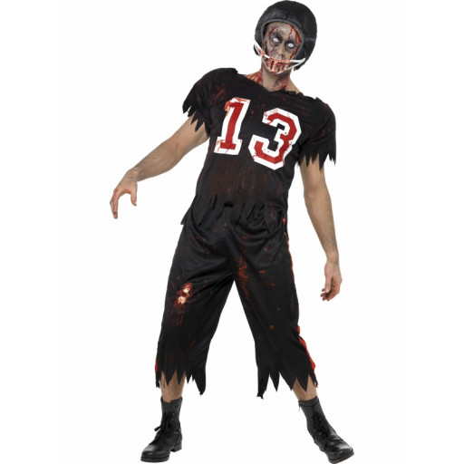 Déguisement Footballeur Americain Zombie Noir Taille L