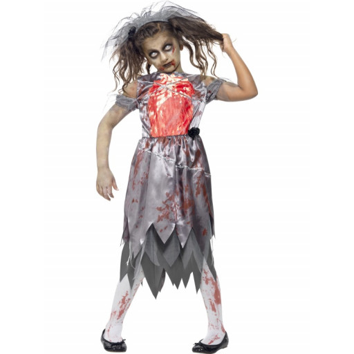 Déguisement Enfant Mariée Zombie Taille L 10/12 Ans