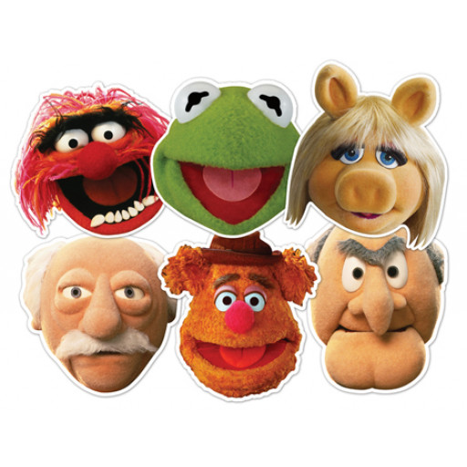 6 Masques Carton Différents Personnages "© The Muppet Show "