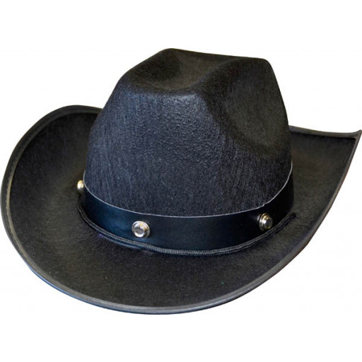 Chapeau Cow-Boy Adulte Noir avec Ruban