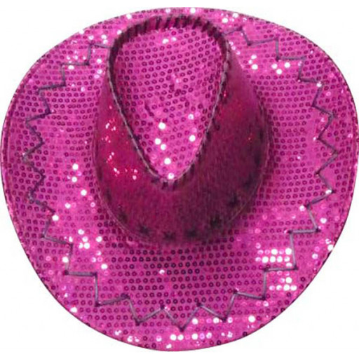 Chapeau Cow Boy Paillettes Rose