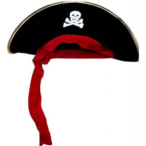 Chapeau Pirate Souple avec Bandeau Rouge