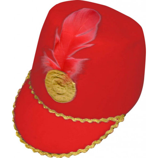 Casquette Majorette Feutrine Rouge Plumes Assorties