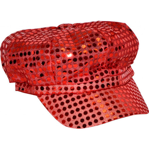 Casquette Rouge Paillettes - Tailles Assorties