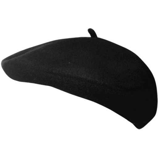 Beret Francais Noir - 100% Laine