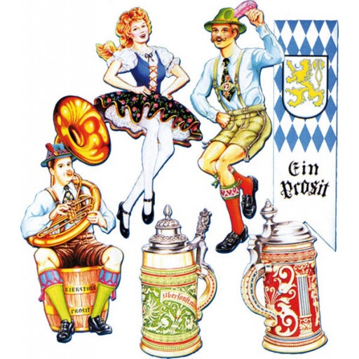 6 Decors Oktoberfest 50cm Imp 2 Faces