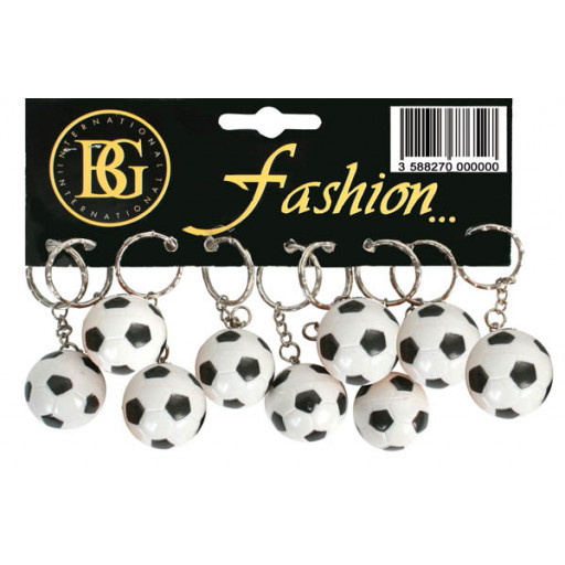 Lot de 12 Portes Clefs Ballon Foot 3cm