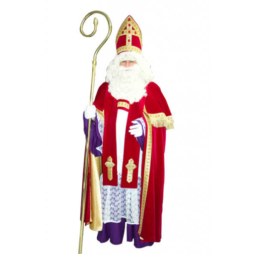 Déguisement Saint Nicolas Velours de Coton Super Luxe Taille Unique