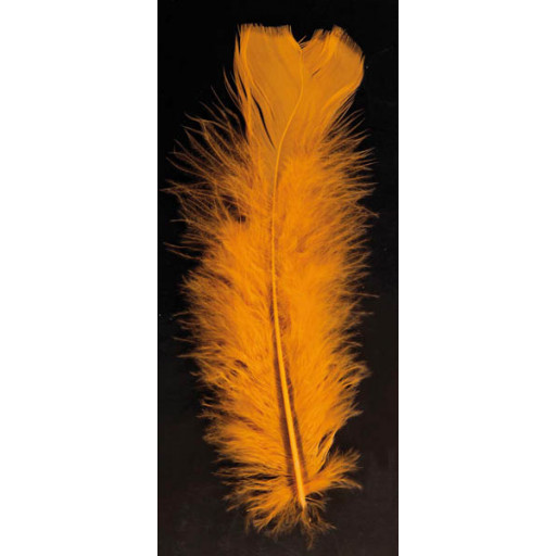 Sachet Plumes Pied Plat Orange 15cm Env 25 G - 90/100 Plumes Env