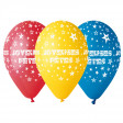 Sachet de 50 Ballons "Joyeuses Fêtes" Multi Autour Diam 30Cm
