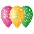 Sachet de 10 Ballons"Étoiles" Multi Tt Autour Diam 30cm Cir 105Cm