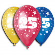 Sachet de 10 Ballons Métallisés Multi Imp Blanc Tout Autour Nombre 25