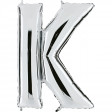 Sachet de 1 Ballon Métallisé Argent Lettre K H 102cm