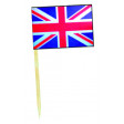 Sachet 50 Mini Drapeaux Royaume Uni 2.5cm X3.5cm+Pique Bois 6.5cm
