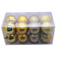 Boite de 16 Boules Pvc 6cm Bril/Mat/Paillet Or