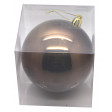 Boite Pvc 1 Boule Brillante Plastique 20cm Chocolat