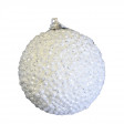 Lot de 3 Boules de Noel Blanches Hérisson Diamètre 7cm