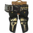 Double Holster Noir décoré métal et Pvc 90Cm