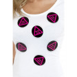 Sachet de 6 Badges "Hen Party" Noir et Rose