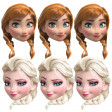 6 Masques Carton Adulte "©Frozen" 6 Mod 3 Anna 3 Elsa