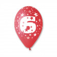 Sachet de 10 Ballons Pastel Multi Imp Blanc Tout Autour Chiffre 6