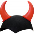 Coiffe Diable Noire avec Cornes Rouges