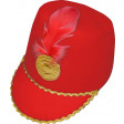 Casquette Majorette Feutrine Rouge Plumes Assorties