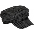 Casquette Paillettes Noire 100% Polyester - Tailles Assorties