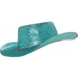Chapeau Cowboy Pvc Paillette Turquoise
