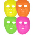 Lot de 12 Masques Opéra Adulte Fluo Pvc -2 Modèles 4 Coul