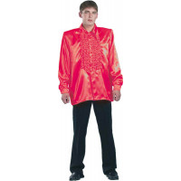 Chemise Super Ruches Homme Rouge Taille 50/52 123DEG-3700631006569-10015596