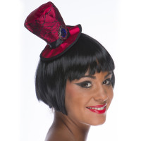 Mini Haut de Forme Vampire Rouge avec Boucle et Dentelle 123DEG-3700638212444-10011140