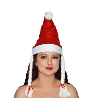 Bonnet Père Noel avec Tresses 123DEG-3700638208799-10011573