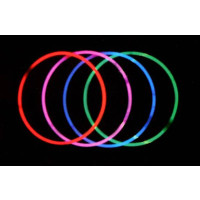 Boite de 50 Colliers Lumineux Jumbo 58cm Duree 6/8H Vert- Tube 123DEG-3700638206931-10021242