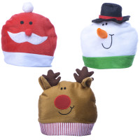 Bonnet de Noel Enfant Tissu Brosse - 3 modèles Assortis 123DEG-3700638225680-10011592