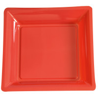 Paquet de 12 Assiettes Plastique Carrées 305X305 Mm Rouge 123DEG-3000010237547-10016729